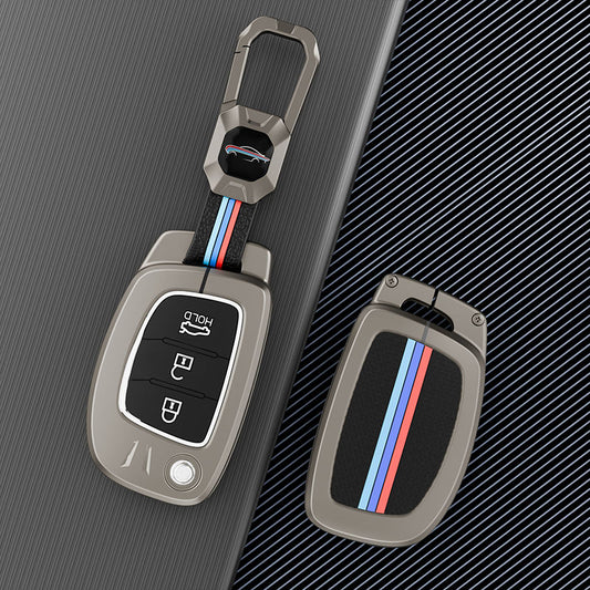 Metal Silicone Key Cover Compatible For Hyundai : Creta, Venue, Tucson, Alcazar, I20, Grand i10, Aura, Xcent, Exter