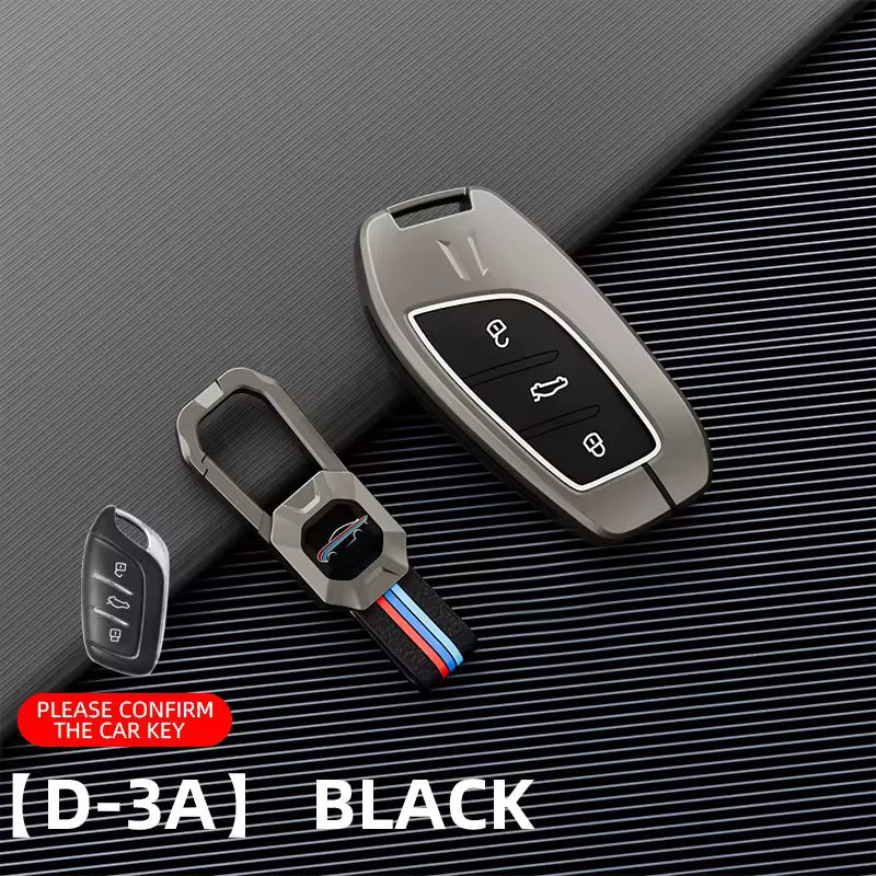 Metal Silicone Key Cover Compatible for MG Astor, MG ZS EV (3 Button smart key)
