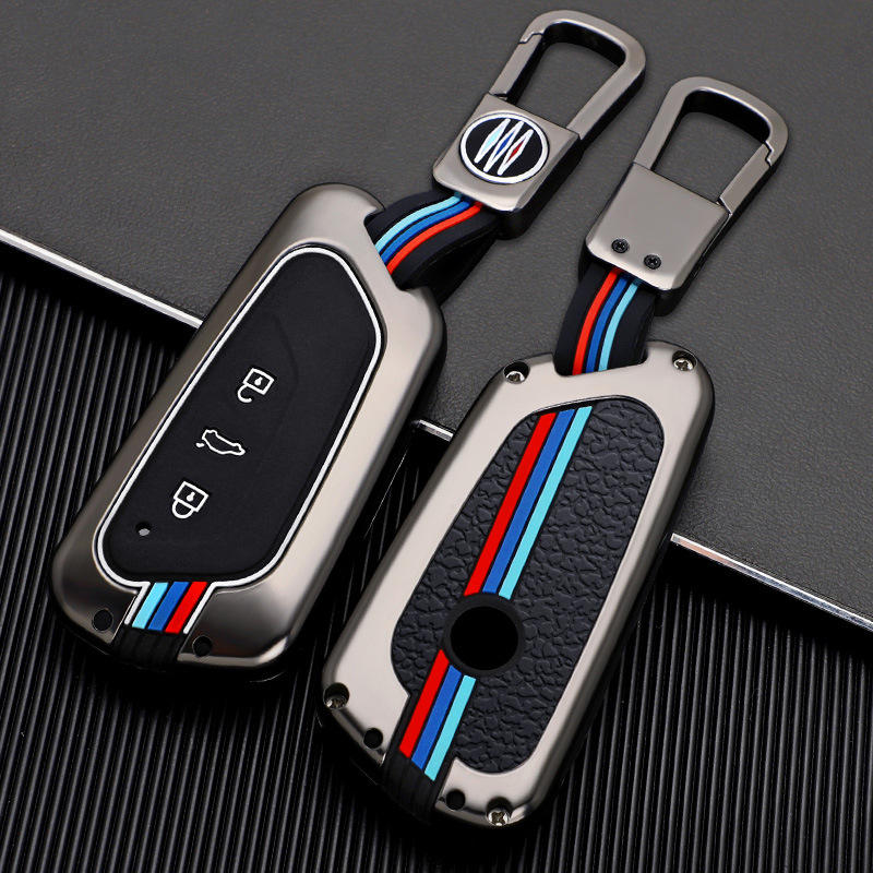Metal Silicone Car Key Cover Compatible For Skoda Octavia | Volkswagen Virtus 3 Button Smart Key