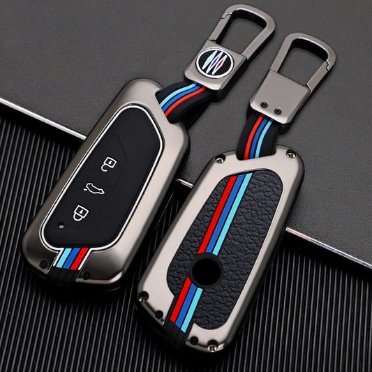 Metal Silicone Car Key Cover Compatible For Skoda Octavia | Volkswagen Virtus 3 Button Smart Key