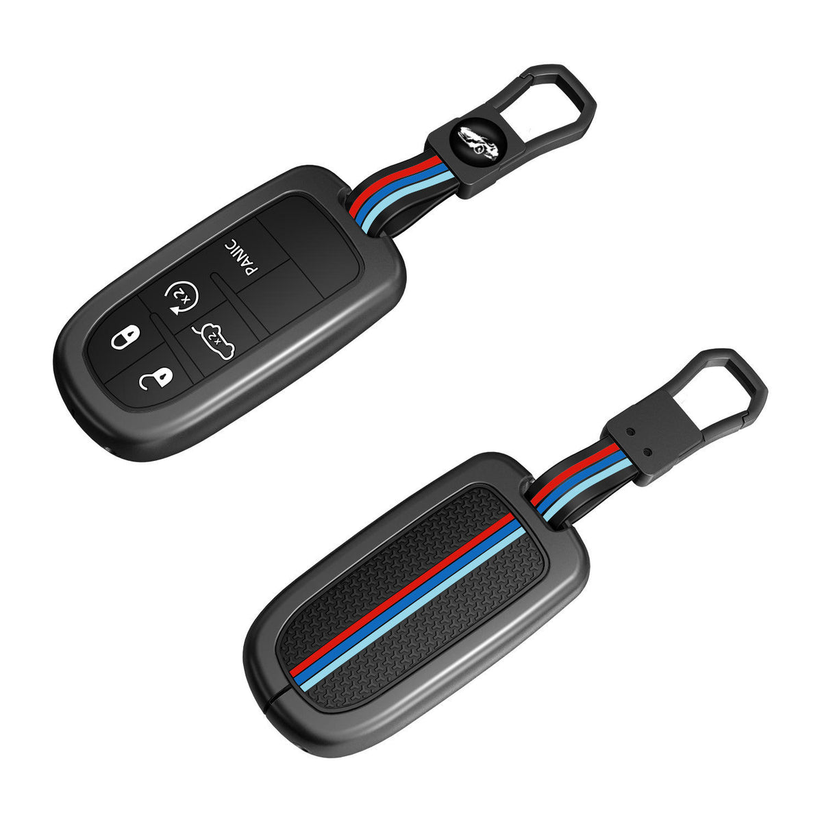 Keystera Metal Silicone Car Key Cover Compatible For Jeep Compass Smart Key