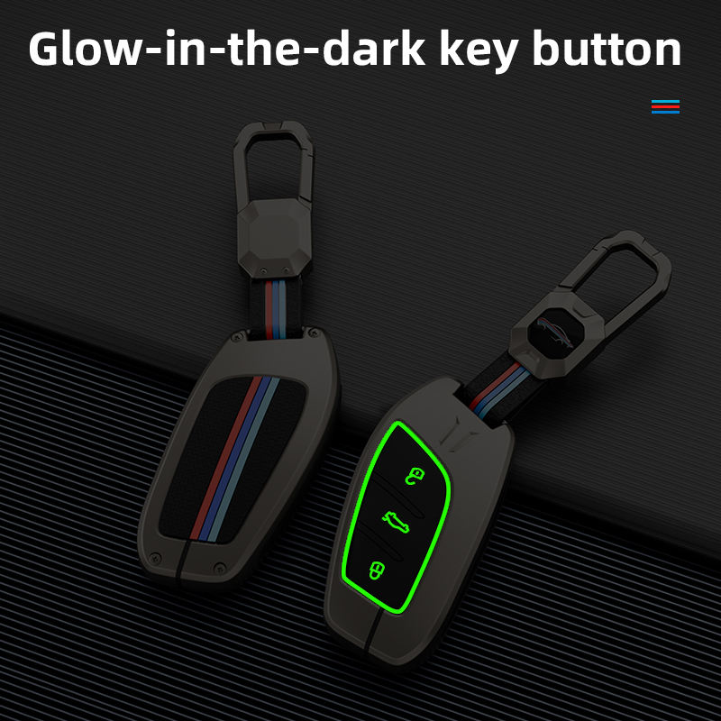 Metal Silicone Key Cover Compatible for MG Astor, MG ZS EV (3 Button smart key)