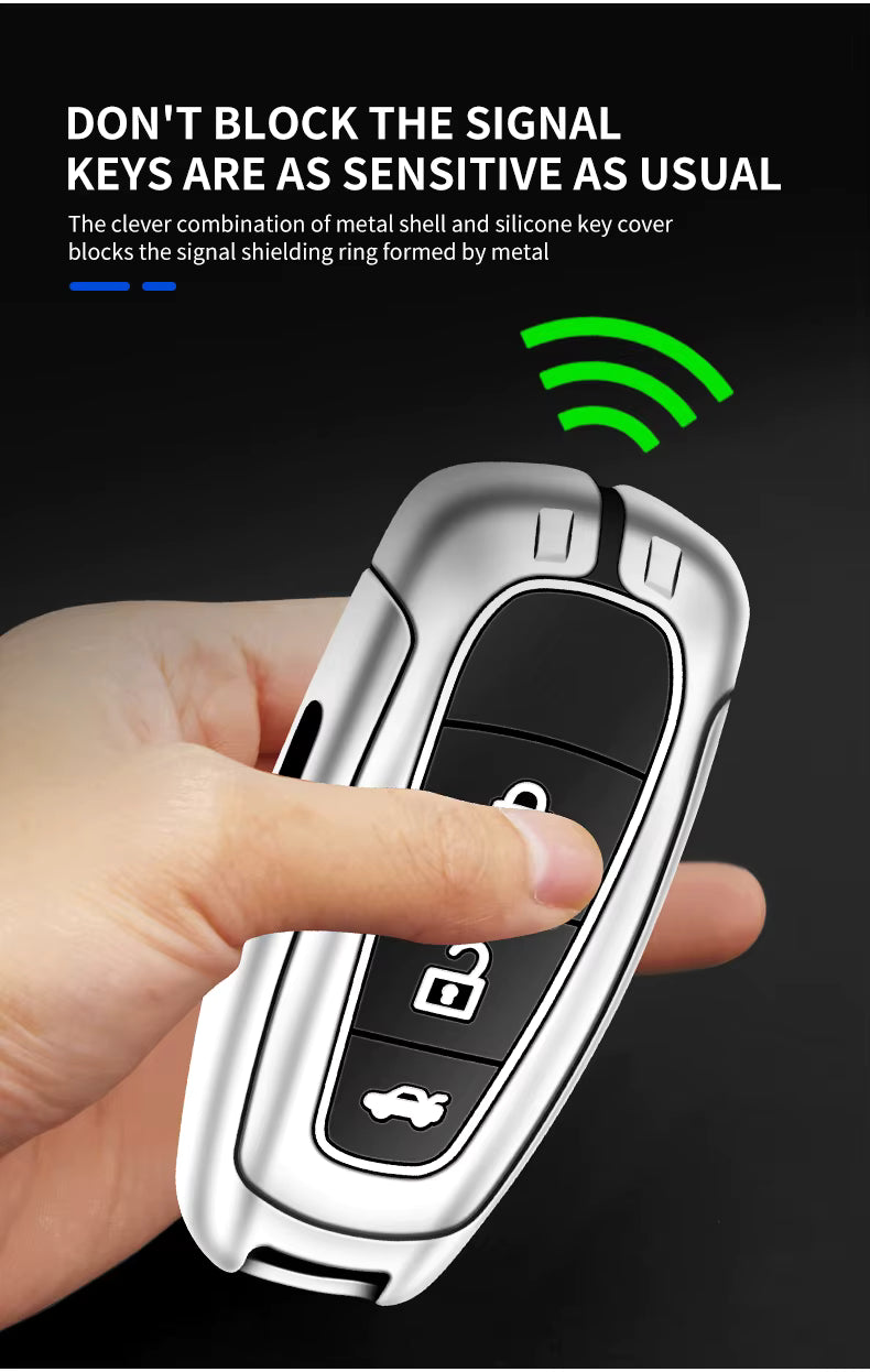 Metal Silicone Car Key Cover Compatible For Suzuki: Baleno, Ciaz, Grand Vitara, Brezza, S Cross, Swift, Ignis, XL6, Fronx, Jimny, Grand Vitara