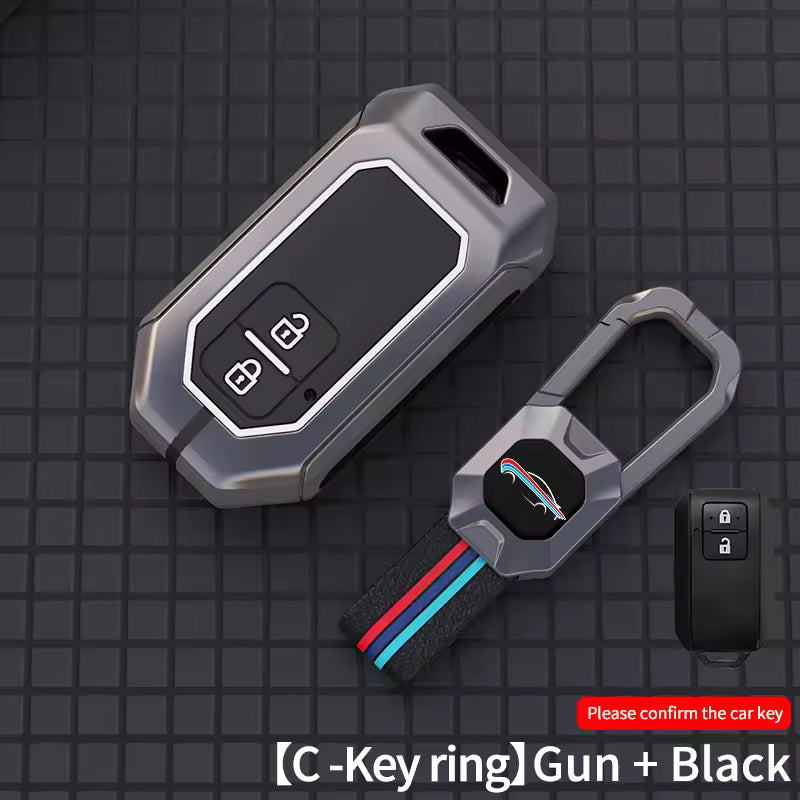 Metal Silicone Car Key Cover Compatible For Suzuki:Swift, Dzire, Baleno, Ertiga, Grand Vitara, Brezza, Fronx, Jimny XL6, & Toyota:Glanza, Urban Cruiser Hyryder