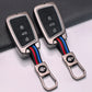 Metal Silicone Car Key Cover Compatible For Skoda Kushaq | Superb | Kodiaq | Slavia | Volkswagen Tiguan | Virtus 3 Button Smart Key