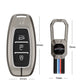 Metal Silicone Car Key Cover Compatible For Hyundai : i20, Kona, Verna 2018 onwards (3 button smart key)
