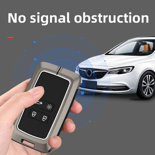 Metal Silicone Key Cover Compatible For Renault Triber | Kiger | New Kwid Smart Key