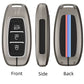 Metal Silicone Car Key Cover Compatible For Hyundai : i20, Kona, Verna 2018 onwards (3 button smart key)