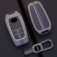 Metal Silicone Car Key Cover Compatible For Toyota: Innova Crysta, Innova HyCross, Hilux (2 button smart key)