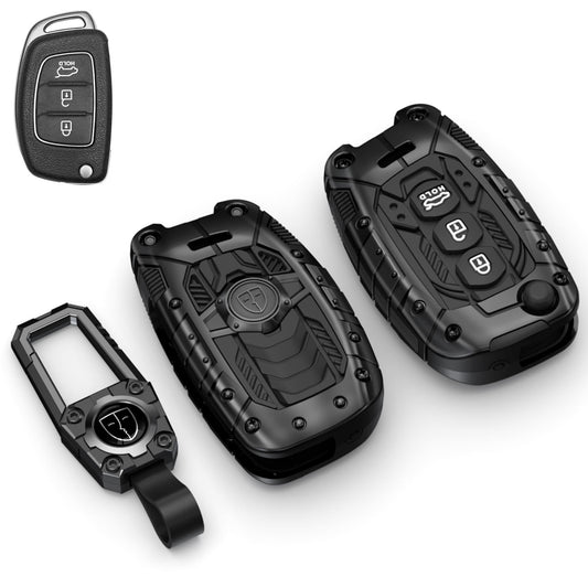 Metal Transformer Key Cover Compatible For Hyundai : Creta, Venue, Tucson, Alcazar, I20, Grand i10, Aura, Xcent, Exter