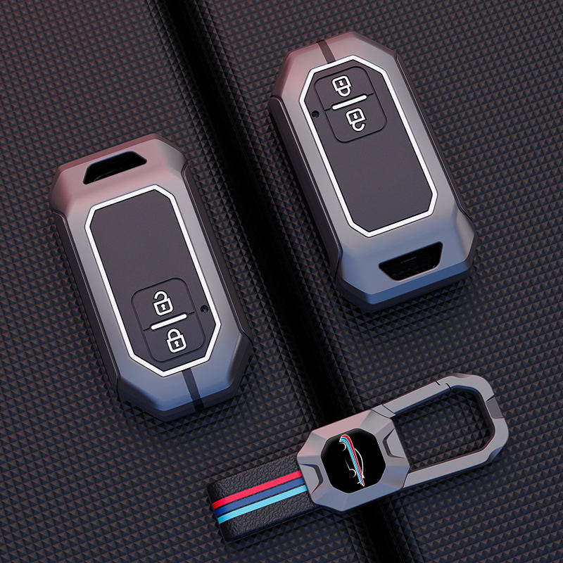 Metal Silicone Car Key Cover Compatible For Suzuki:Swift, Dzire, Baleno, Ertiga, Grand Vitara, Brezza, Fronx, Jimny XL6, & Toyota:Glanza, Urban Cruiser Hyryder