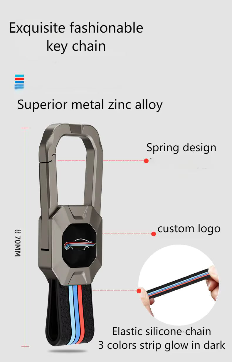 Metal Silicone Car Key Cover Compatible For Toyota: Innova Crysta, Innova HyCross, Hilux (2 button smart key)