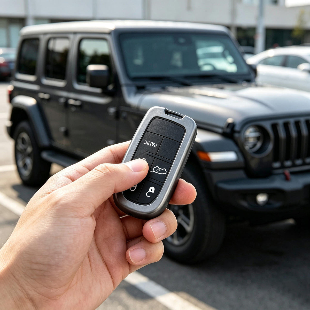 Keystera Metal Silicone Car Key Cover Compatible For Jeep Compass Smart Key