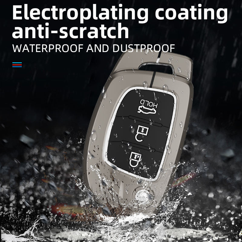 Metal Silicone Key Cover Compatible For Hyundai : Creta, Venue, Tucson, Alcazar, I20, Grand i10, Aura, Xcent, Exter
