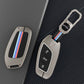 Metal Silicone Key Cover Compatible for MG Astor, MG ZS EV (3 Button smart key)