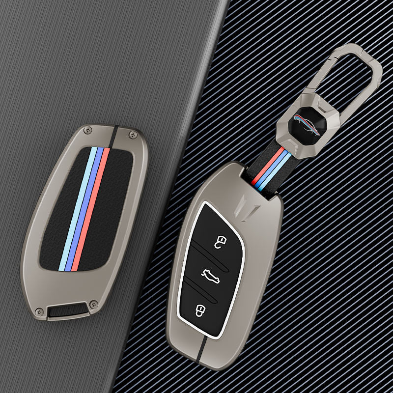 Metal Silicone Key Cover Compatible for MG Astor, MG ZS EV (3 Button smart key)
