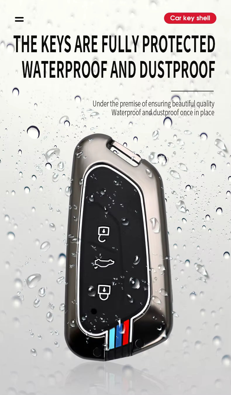 Metal Silicone Car Key Cover Compatible For Skoda Octavia | Volkswagen Virtus 3 Button Smart Key