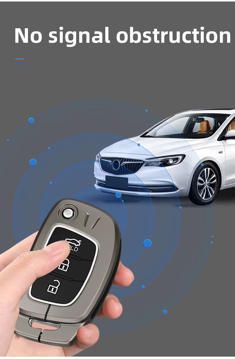 Metal Silicone Key Cover Compatible For Hyundai : Creta, Venue, Tucson, Alcazar, I20, Grand i10, Aura, Xcent, Exter