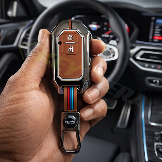 Metal Key Cover Compatible For Suzuki:Swift, Dzire, Baleno, Ertiga, Grand Vitara, Brezza, Fronx, Jimny XL6, & Toyota:Glanza, Urban Cruiser Hyryder