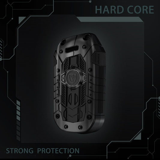 Luxury Waterproof Transformer Metal Car Key Cover For Mahindra: Thar, Bolero, Scorpio, Scorpio-N, XUV700, XUV400, XUV3x0, XUV300, TUV300, Marazzo (3 button flip key)