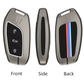 Metal Silicone Key Cover Compatible for MG Astor, MG ZS EV (3 Button smart key)