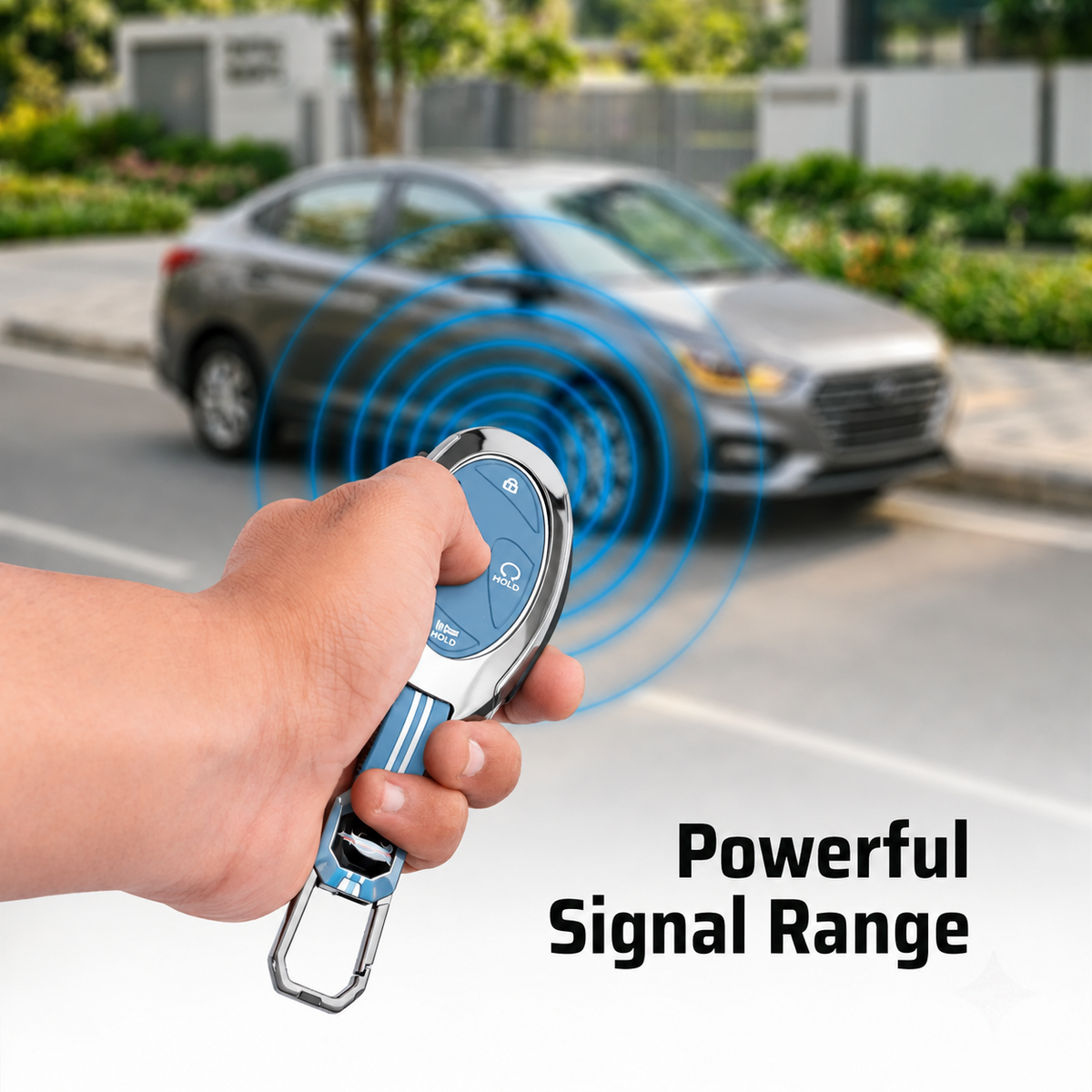 Metal Silicone Car Key Cover Compatible For Hyundai Venue 2026 3-Button Smart Key