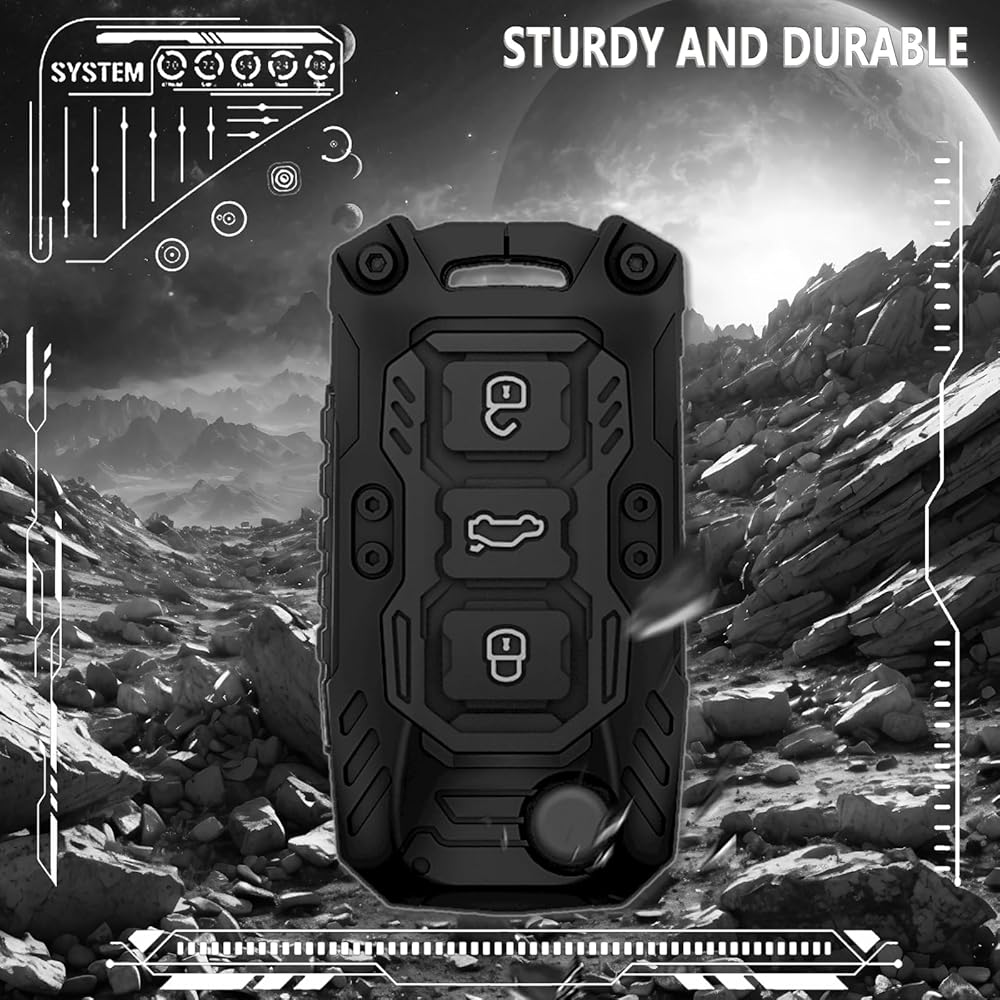 Metal Transformer Key Cover Compatible For Skoda : Octavia, Fabia, Laura, Superb, Rapid, Yeti & Volkswagen : Polo, Vento, Jetta, Ameo (3 Button Flip Key)