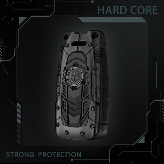 Luxury Waterproof Transformer Metal Car Key Cover For Tata: Nexon, Harrier, Safari, Altroz, Punch, Tiago, Tigor, Zest, Bolt, Hexa (3 button Flip Key)