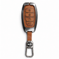 Metal Leather Brown Key Cover For Hyundai: i20, Verna 2023 onwards (4 button smart key)