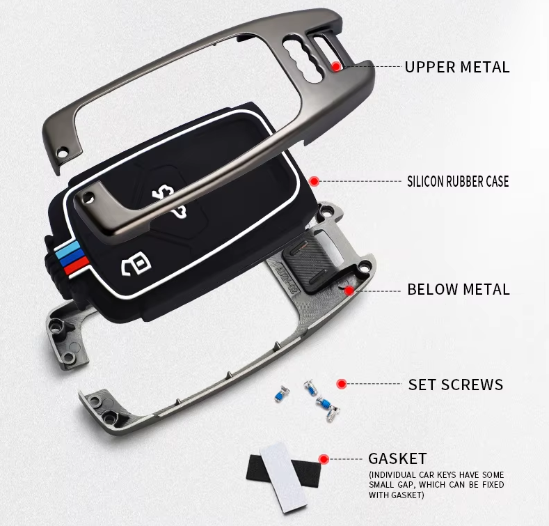 Metal Silicon Key Cover For Audi Q5, A5, A8, Q7, A4, A6 (3 button smart key)