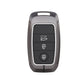 Metal Silicone Car Key Cover Compatible For Kia Seltos, Kia Sonet,Kia Carens,Kia Carnival (3 Button Smart Key)