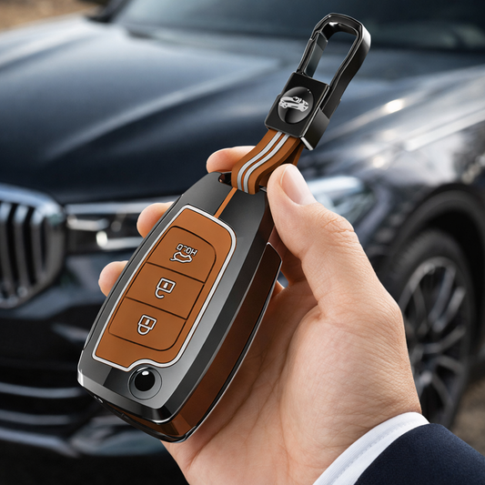 Hyundai Kona, Verna, Tucson, Venue, Aura 3 Button Flip Key cover