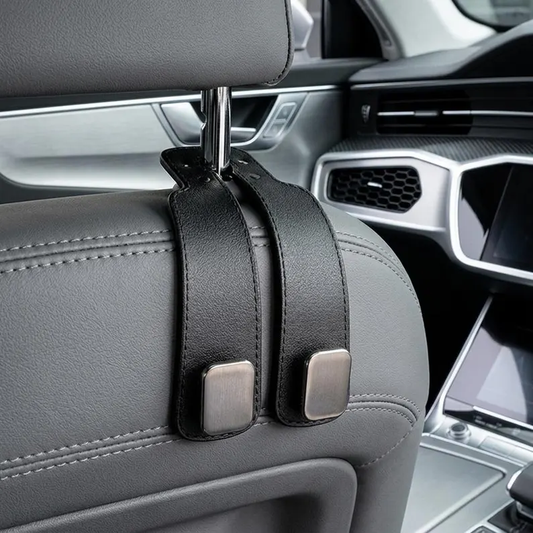 [ Pack of 2 ] Keystera 360° Rotatable Car Headrest Hooks with Phone Holder, Multi-Purpose Back Seat Organizer Hanger for Handbag, Shopping Bag, Backpack, Easy Install Car Seat Storage Hook