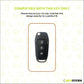 Metal Sapphire Key Cover With Key Chain Compatible with Ford : Figo, Aspire, Endeavour (3 Button Flip Key)