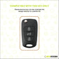 Metal Sapphire Key Cover With Key Chain Compatible For Hyundai Old Verna | Old Elentra | Old i20 | Old i10 (3 button Flip Key)