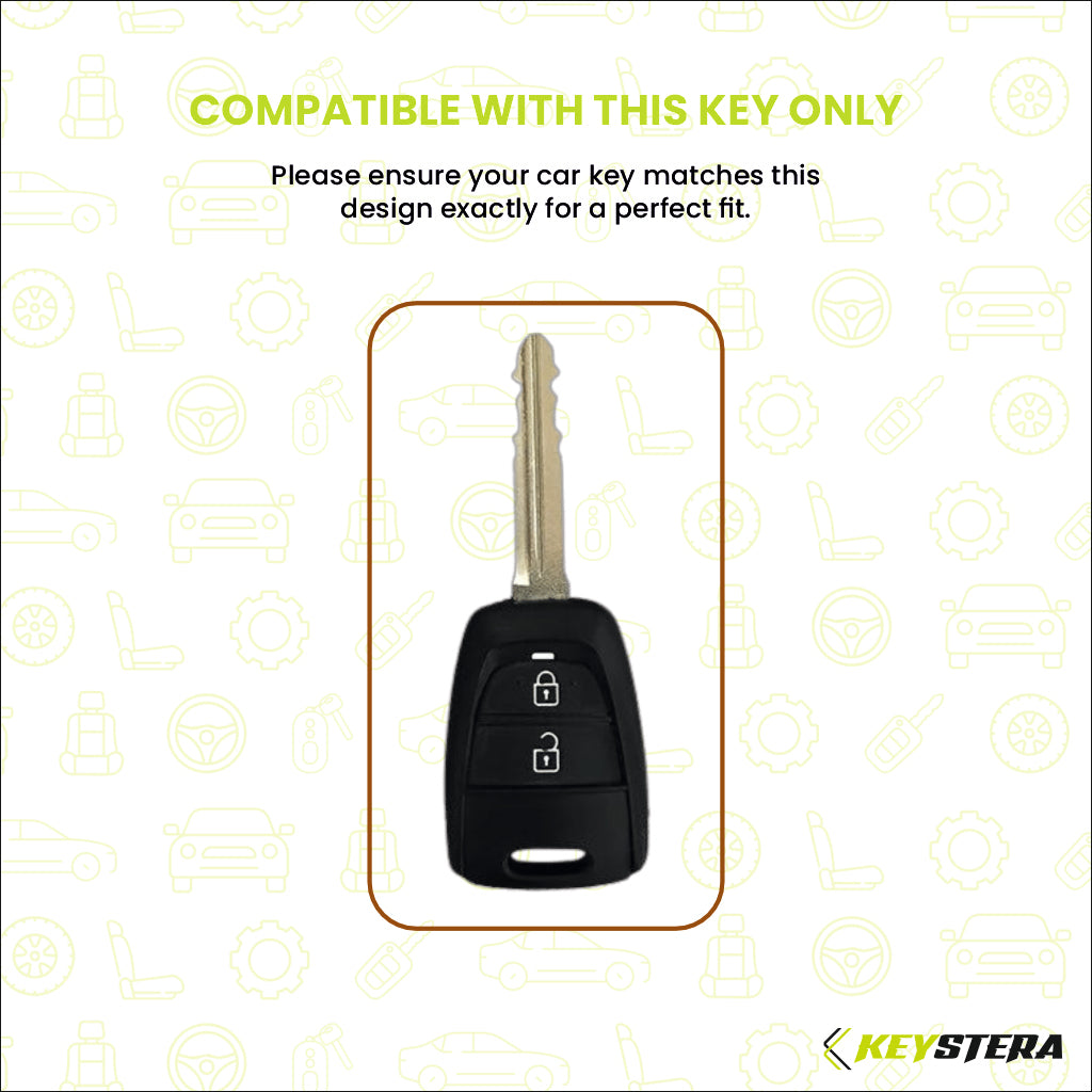 Metal Silicone Key Cover Compatible for Hyundai Grand i10 | Santro (2 Button Key)
