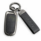 Metal Leather Black Car key cover Compatible for Jeep Compass, Jeep Compass Trailhawk smart key