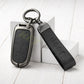 Metal Leather Black Car key cover Compatible for Jeep Compass, Jeep Compass Trailhawk smart key