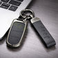Metal Leather Black Car key cover Compatible for Jeep Compass, Jeep Compass Trailhawk smart key