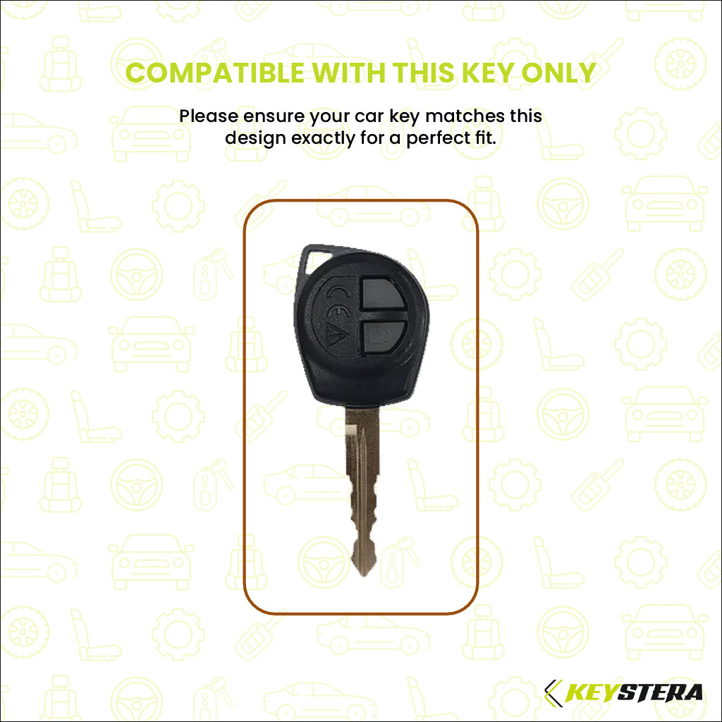 Metal Silicone Car Key Cover Compatible For Suzuki: Swift, Dzire, Grand Vitara, Fronx, Jimny, XL6, Ignis, Ertiga, Baleno, Vitara Brezza, Celerio, Ciaz