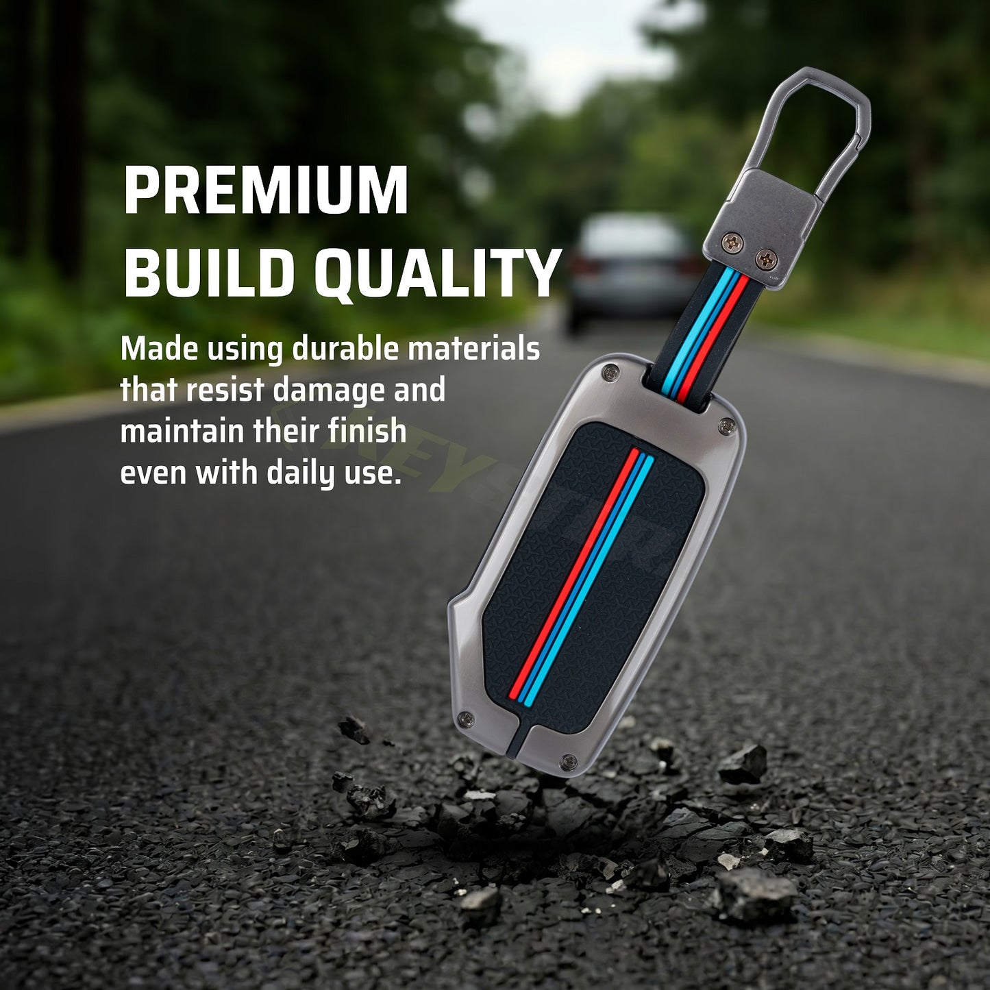 Metal Silicone Key Cover Compatible for Kia Carens Clavis, Seltos, Sonet 2023 facelift (4 Button Smart Key)