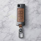 Metal Leather Brown Car Key Cover Compatible For Mahindra : XUV500 (3 Button Flip Key)