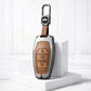 Metal Leather Brown Key Cover Compatible For Mahindra: XUV500 (3 button smart key)