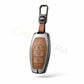 Metal Leather Brown Key Cover Compatible For Mahindra: XUV500 (3 button smart key)