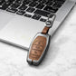 Metal Leather Brown Key Cover Compatible For Mahindra: XUV500 (3 button smart key)