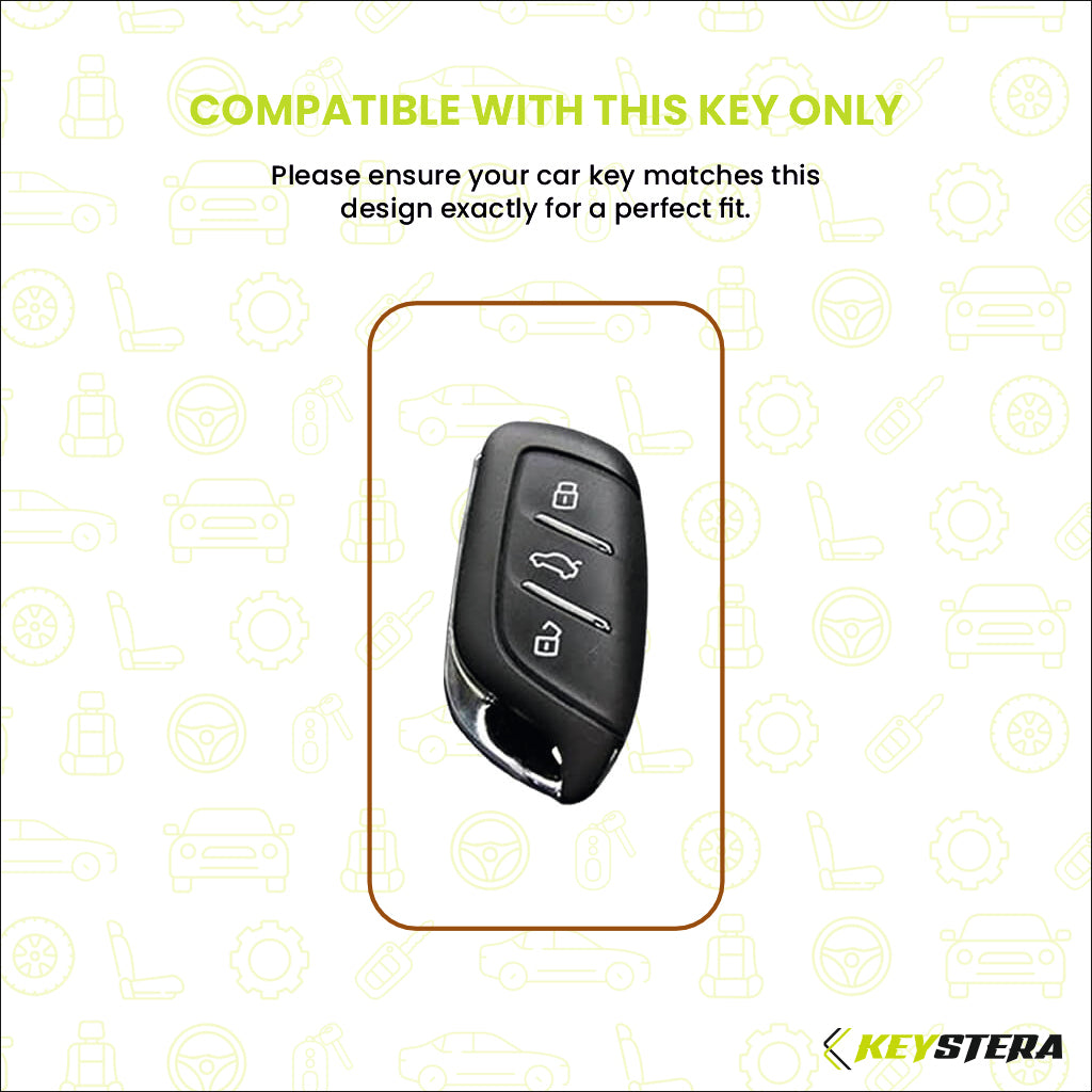 Metal Silicone Key Cover Compatible for MG Astor, MG ZS EV (3 Button smart key)
