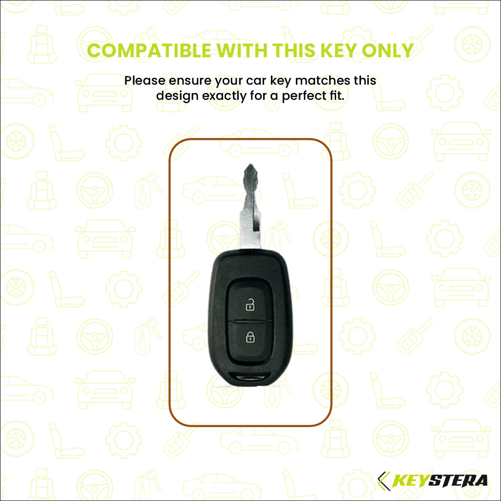 Metal Silicone Key Cover Compatible for Renault Triber | Kwid | Duster | Datsun redi-GO Flip type Key