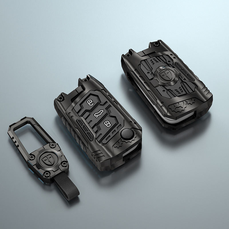 Metal Transformer Key Cover Compatible For Skoda Kushaq | Skoda Kodiaq | Skoda Slavia | Octavia | Volkswagen Tiguan | Volkswagen Virtus | New Polo | New Vento