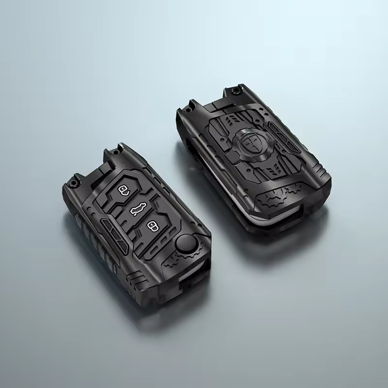 Metal Transformer Key Cover Compatible For Skoda Kushaq | Skoda Kodiaq | Skoda Slavia | Octavia | Volkswagen Tiguan | Volkswagen Virtus | New Polo | New Vento