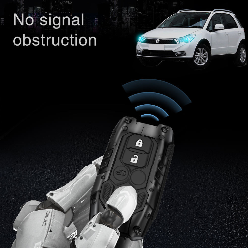 Luxury Waterproof Transformer Metal Car Key Cover For Suzuki : Swift, Dzire, Baleno, Ertiga, Grand Vitara, Brezza, Fronx, Jimny XL6, Ignis (2 button smart key)